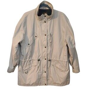 Eddie Bauer Womens XL Wool Plaid Lined Field Chore Barn Coat Jacket Outdoors VTG